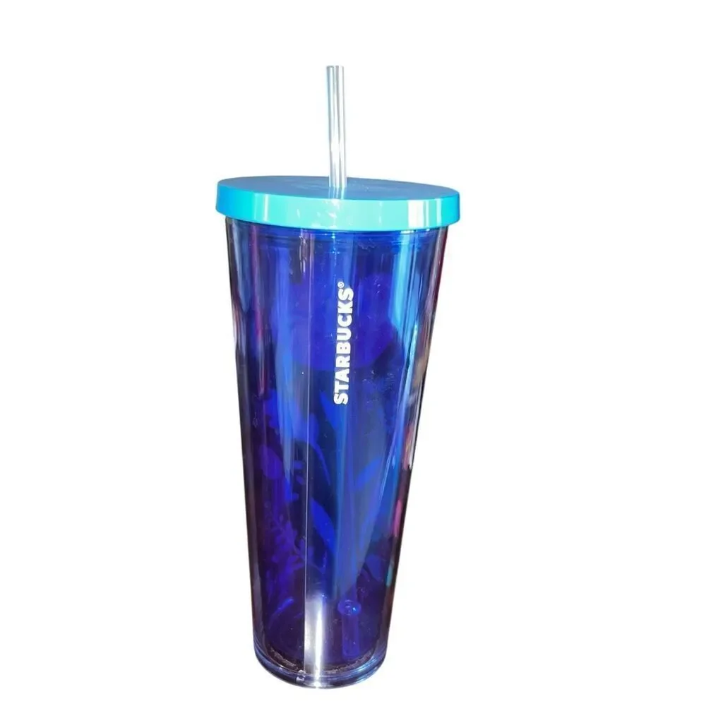 Starbucks 2018 tumbler cup trenta floral 24oz poppy Hawaiian cold hot
